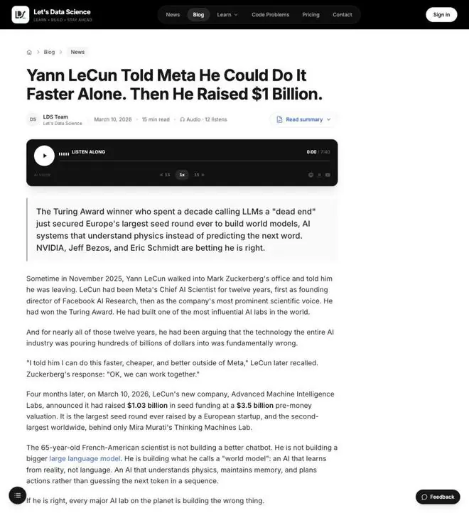 深度报道还原了LeCun与扎克伯格的关键对话